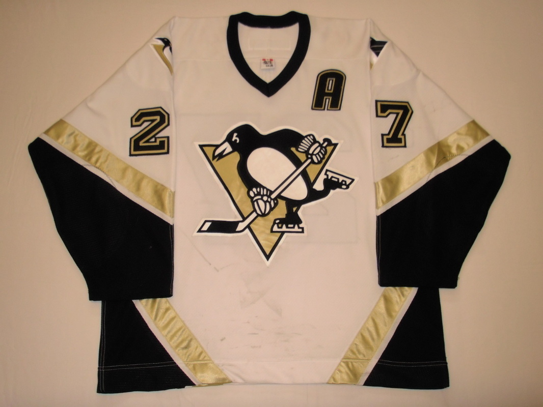 Alexei Kovalev Late 90's Yellow Pittsburgh Penguins Practice Worn Jersey